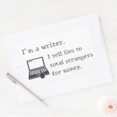 Beruflicher Schriftsteller, rechteckiger Aufkleber (Umschlag)