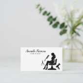 Beruflicher Schwarz-Weiß-Friseur Visitenkarte (Stehend Vorderseite)