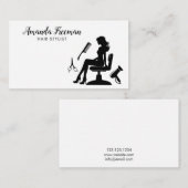 Beruflicher Schwarz-Weiß-Friseur Visitenkarte (Vorne/Hinten)