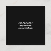 Beruflicher Schwarz-Weiß-Schädel-Tattookünstler Quadratische Visitenkarte (Rückseite)