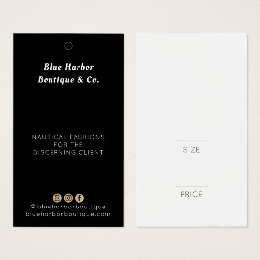 Beruflicher Schwarz-weißer Mode Preis (Vorne & Hinten)