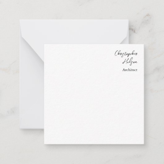 Beruflicher Schwarz-weißer Schlichter Architekt Di Mitteilungskarte (Vorderseite)