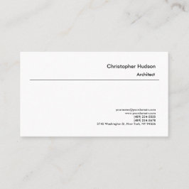 Beruflicher Schwarz-weißer Schlichter Architekt Visitenkarte