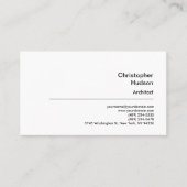 Beruflicher Schwarz-weißer Schlichter Architekt Visitenkarte (Vorderseite)