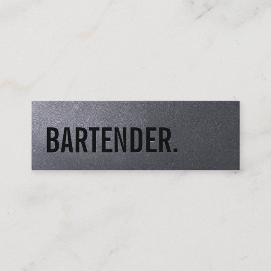Beruflicher Schwarzer Barkeeper Minimalistisch Mini Visitenkarte (Vorderseite)