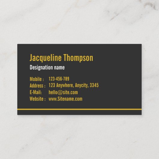 beruflicher schwarzer Brauch Visitenkarte (Rückseite)