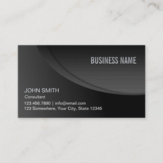 Beruflicher schwarzer Edelstahl Visitenkarte (Vorderseite)