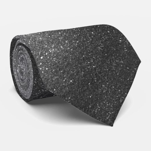 Beruflicher Schwarzer Glitzer Ombre Sparkle Groom Krawatte (Gerollt)