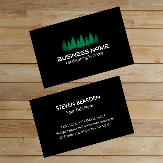 Beruflicher Schwarzer Grünbaum Landscaping Visitenkarte
