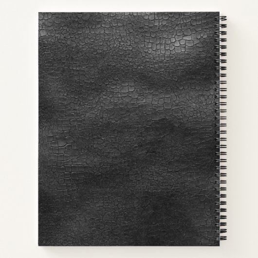 Beruflicher schwarzer Ledergoldstreifen Mit Monogr Notizblock (Rückseite)