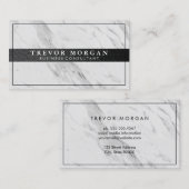 Beruflicher schwarzer Ledertrimmmarmor Visitenkarte (Vorne/Hinten)