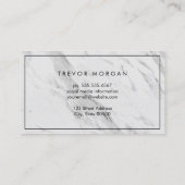 Beruflicher schwarzer Ledertrimmmarmor Visitenkarte (Rückseite)
