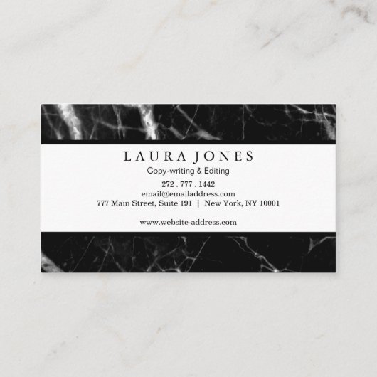 Beruflicher schwarzer Marmor Visitenkarte (Rückseite)