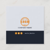 Beruflicher schwarzer Orange-Code für Ihr Logo Quadratische Visitenkarte (Rückseite)