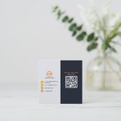 Beruflicher schwarzer Orange-Code für Ihr Logo Quadratische Visitenkarte (Stehend Vorderseite)