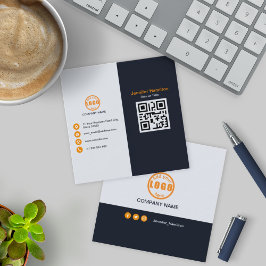 Beruflicher schwarzer Orange-Code für Ihr Logo Quadratische Visitenkarte