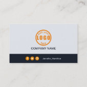 Beruflicher schwarzer Orange-Code für Ihr Logo Visitenkarte (Rückseite)