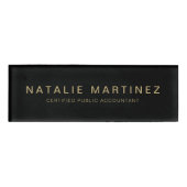 Beruflicher schwarzer und goldener Magnetarbeiter Namenschild (Vorderseite)