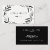 Beruflicher, schwarzer und weißer Olive Leaaath Visitenkarte (Vorne/Hinten)