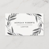 Beruflicher, schwarzer und weißer Olive Leaaath Visitenkarte (Vorderseite)
