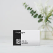 beruflicher schwarzer/weißer QR Code Visitenkarte (Stehend Vorderseite)
