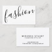 Beruflicher Schwarzweiß-Mode-Stylist Visitenkarte (Vorne/Hinten)