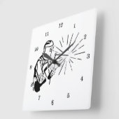 Beruflicher Schweißer Quadratische Wanduhr (Winkel)