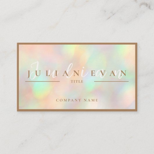 Beruflicher Script-Glitzer Holographic Visitenkarte (Vorderseite)
