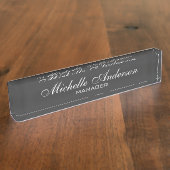 Beruflicher Script-Manager-Namenplate "Gray Charm" Namensplakette (Seite)