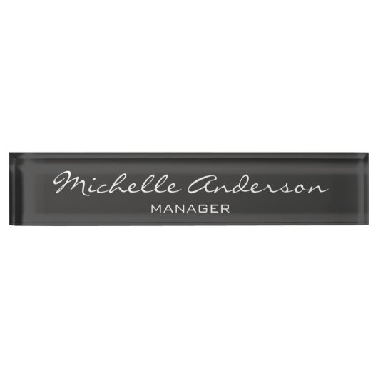 Beruflicher Script-Manager-Namenplate "Gray Charm" Namensplakette (Vorderseite)