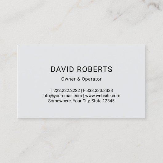 Beruflicher septischer Tankservice Visitenkarte (Rückseite)