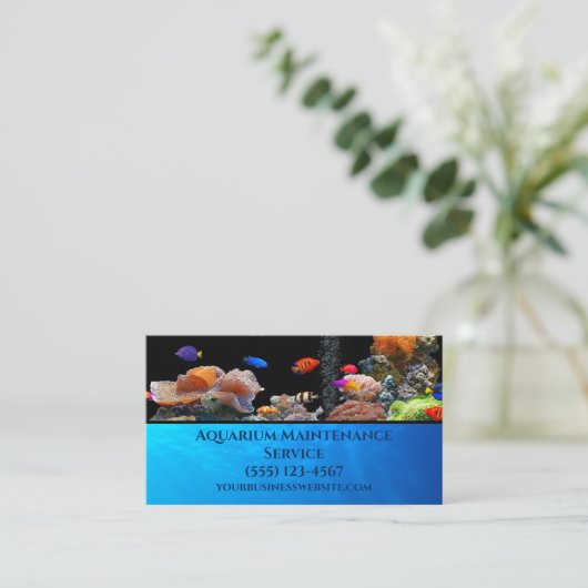 Beruflicher Service zur Pflege des Aquariums Visitenkarte (Stehend Vorderseite)