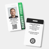 Beruflicher Sicherheitsbeamter ID Foto Green Ausweis (Vorder- & Rückseite)