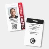 Beruflicher Sicherheitsbeamter ID Foto Red Ausweis (Vorder- & Rückseite)