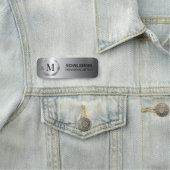 Beruflicher Silber-Edelstahl-Metalldruck Namensschild (Beispiel)