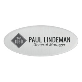Beruflicher Silver Chrome Firmenlogo Mitarbeiter Namenschild