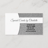 Beruflicher Silver Glitzer Custom Foto QR Visitenkarte (Rückseite)