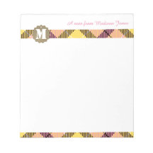 Beruflicher Skriptname Modernes Monogramm Tartan