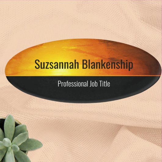 Beruflicher Sonnenuntergang Orange Art Namenschild