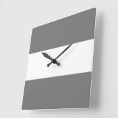 Beruflicher Spaß Moderne graue weiße Streifen Quadratische Wanduhr (Winkel)