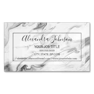 Beruflicher Stein aus schwarzem und weißem Marmor Magnetische Visitenkarte