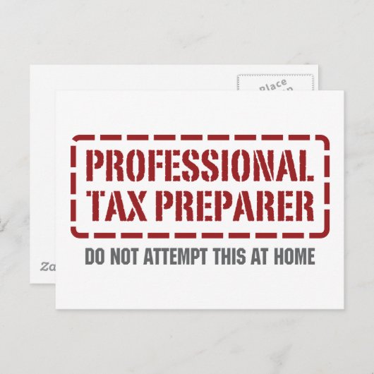 Beruflicher Steuervorbereitung Postkarte (Vorne/Hinten)