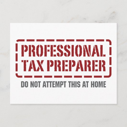 Beruflicher Steuervorbereitung Postkarte (Vorderseite)