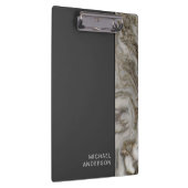 Beruflicher Stil Marmor und Schwarz mit Namen Klemmbrett (Rechts)