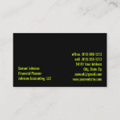 Beruflicher, stilvoller Finanzplaner Visitenkarte (Rückseite)