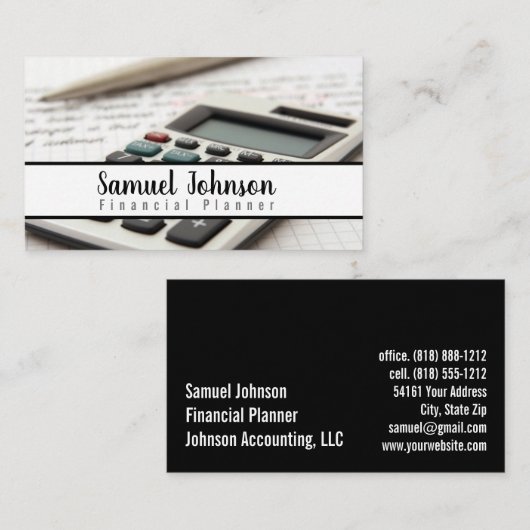 Beruflicher, stilvoller Finanzplaner Visitenkarte (Vorne/Hinten)