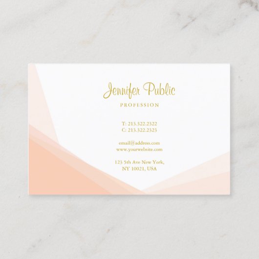 Beruflicher stilvoller Goldhandskript-Name modern Visitenkarte (Rückseite)