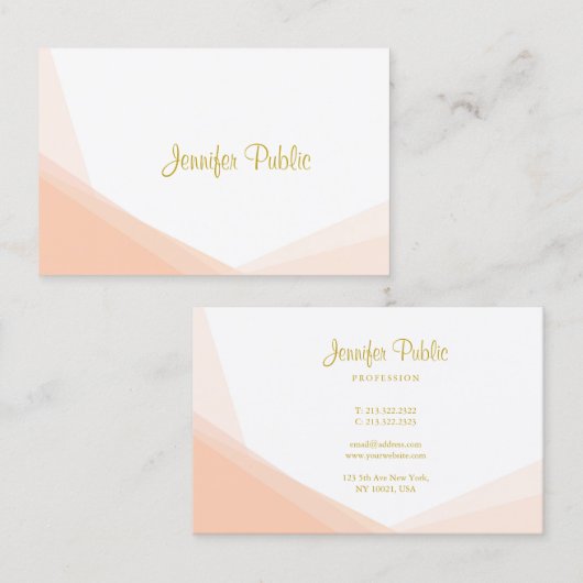 Beruflicher stilvoller Goldhandskript-Name modern Visitenkarte (Vorne/Hinten)