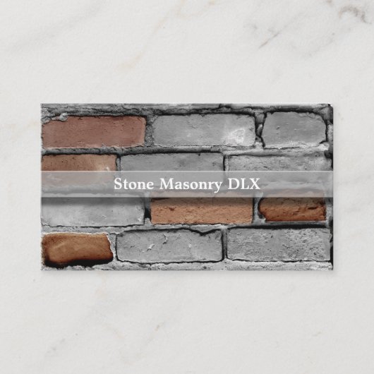 Beruflicher Stonemason Rustic Brick and QR Code Visitenkarte (Vorderseite)
