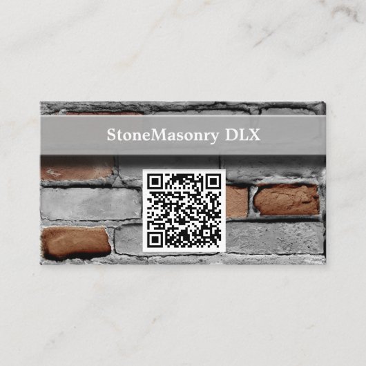 Beruflicher Stonemason Rustic Brick QR Code Visitenkarte (Vorderseite)